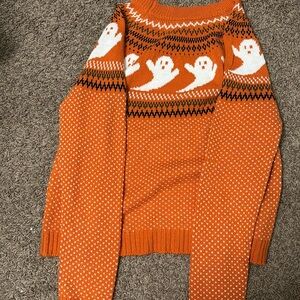 Orange ghost sweater